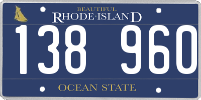 RI license plate 138960
