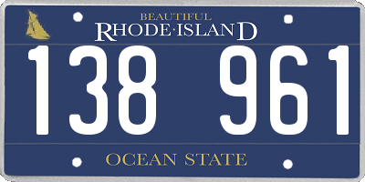 RI license plate 138961