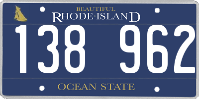 RI license plate 138962