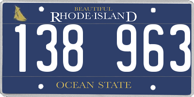RI license plate 138963