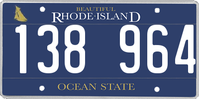 RI license plate 138964