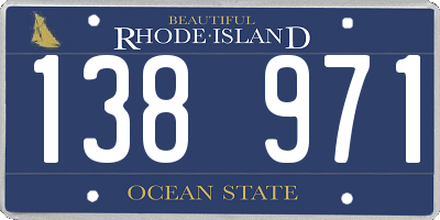 RI license plate 138971