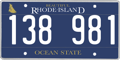 RI license plate 138981