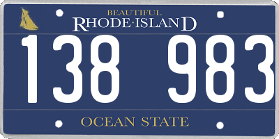 RI license plate 138983