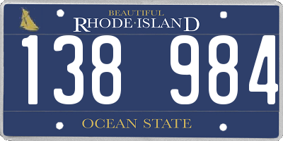 RI license plate 138984