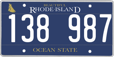 RI license plate 138987
