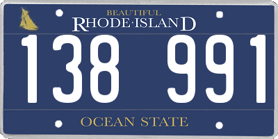 RI license plate 138991
