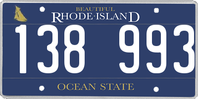 RI license plate 138993