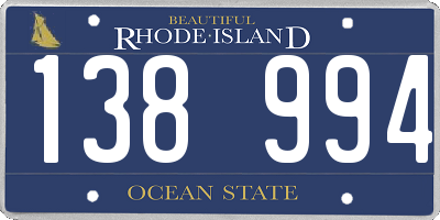 RI license plate 138994