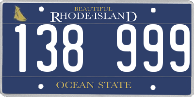RI license plate 138999