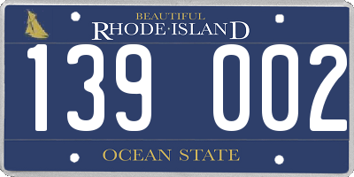 RI license plate 139002