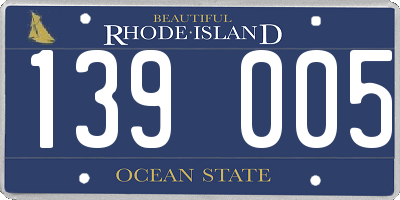 RI license plate 139005