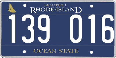 RI license plate 139016