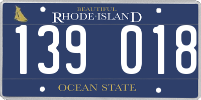 RI license plate 139018