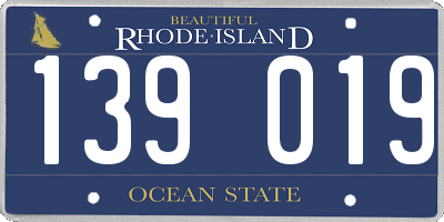 RI license plate 139019