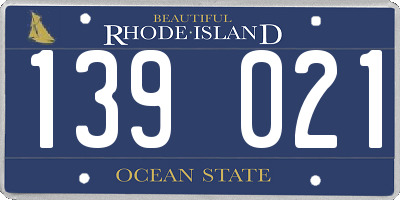 RI license plate 139021