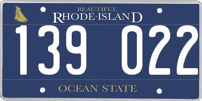 RI license plate 139022
