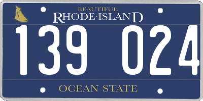 RI license plate 139024