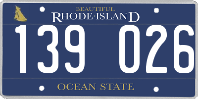 RI license plate 139026