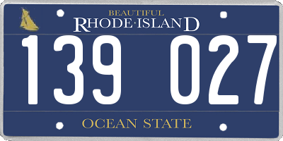 RI license plate 139027