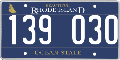 RI license plate 139030