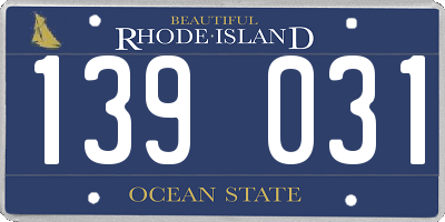 RI license plate 139031