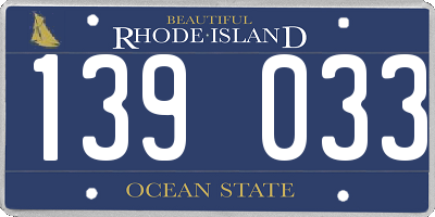 RI license plate 139033