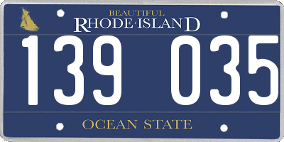 RI license plate 139035