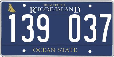 RI license plate 139037