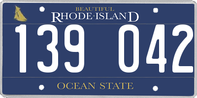 RI license plate 139042