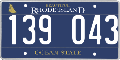 RI license plate 139043