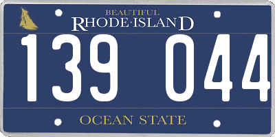 RI license plate 139044