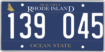 RI license plate 139045