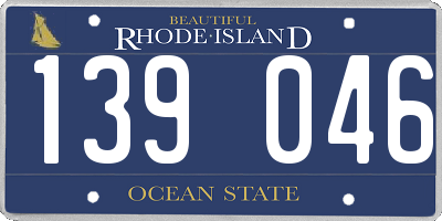 RI license plate 139046