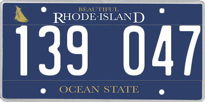 RI license plate 139047