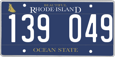 RI license plate 139049