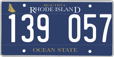 RI license plate 139057