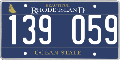 RI license plate 139059
