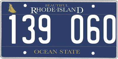 RI license plate 139060