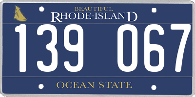 RI license plate 139067