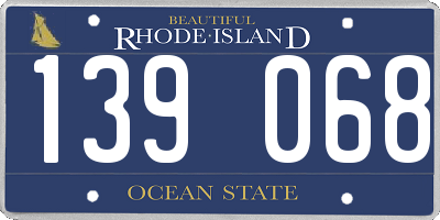 RI license plate 139068