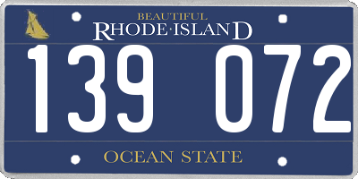 RI license plate 139072