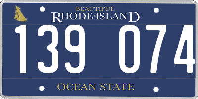 RI license plate 139074