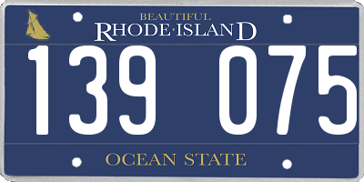 RI license plate 139075