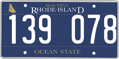 RI license plate 139078