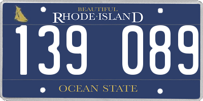RI license plate 139089