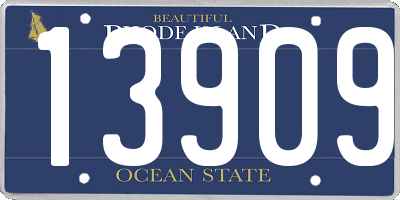 RI license plate 13909