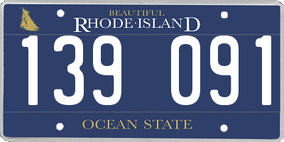 RI license plate 139091