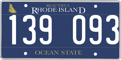 RI license plate 139093