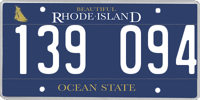RI license plate 139094